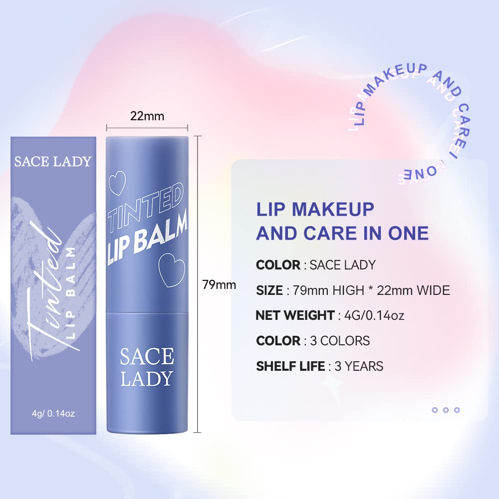 SACE LADY 3 Colors Moisturized Tinted Lip Balm Set - Glam Empire 